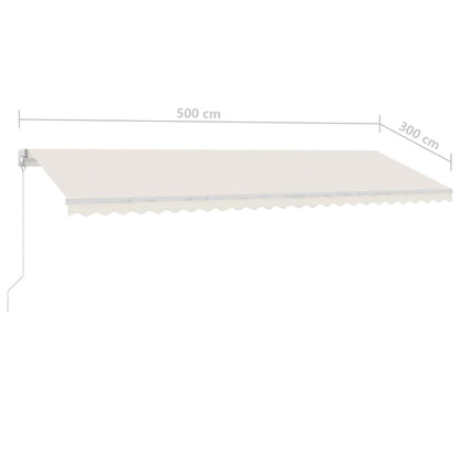 Luifel vrijstaand handmatig uittrekbaar 500x300 cm crèmekleurig