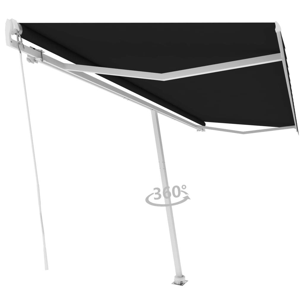 Luifel vrijstaand handmatig uittrekbaar 500x300 cm antraciet