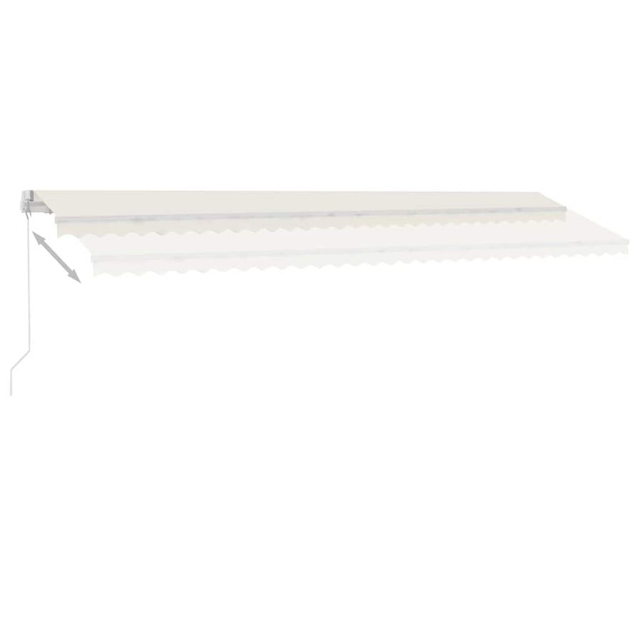 Luifel vrijstaand handmatig uittrekbaar 600x300 cm crèmekleurig
