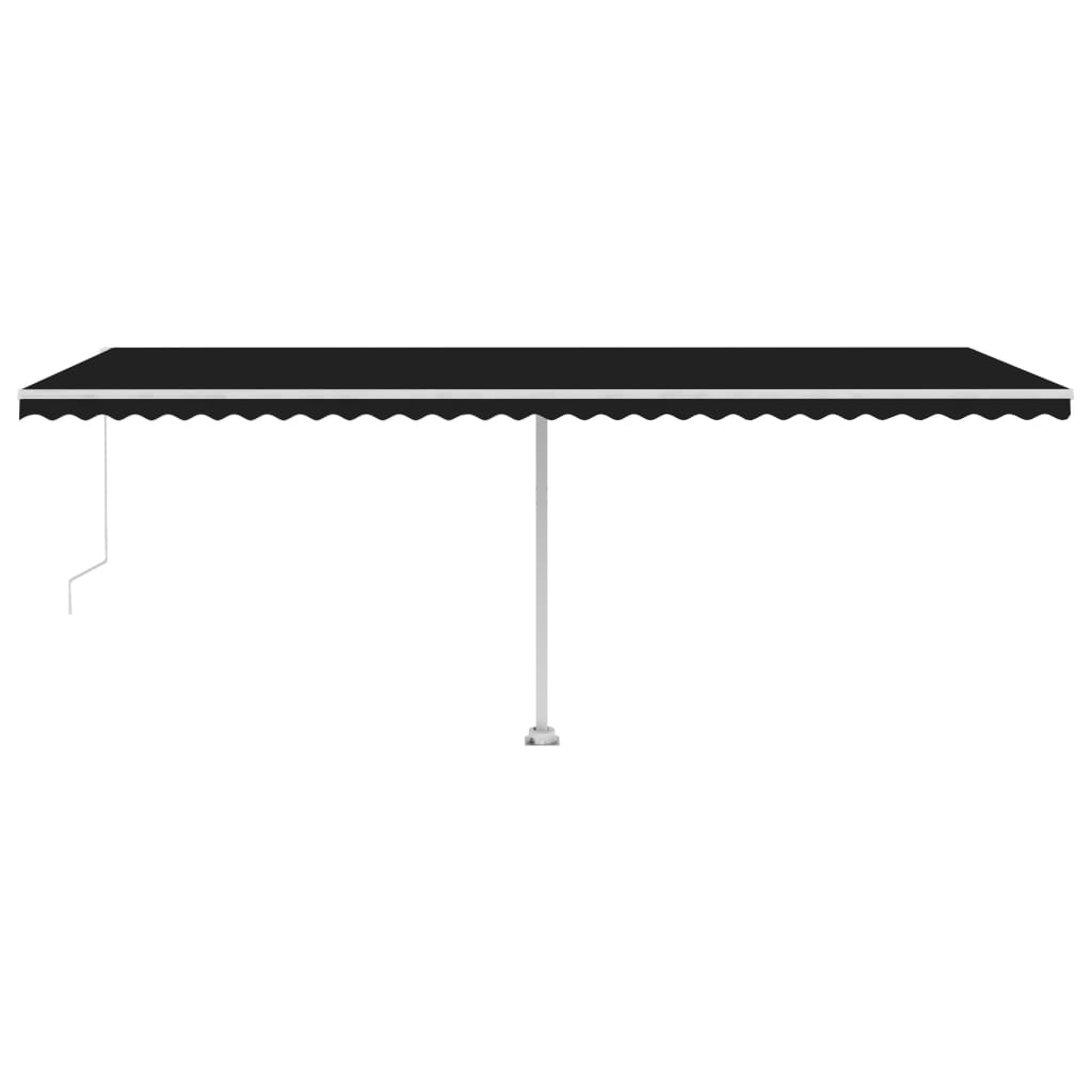 Luifel Vrijstaand Handmatig Uittrekbaar 600X300 Cm Antraciet 600 x 300 cm