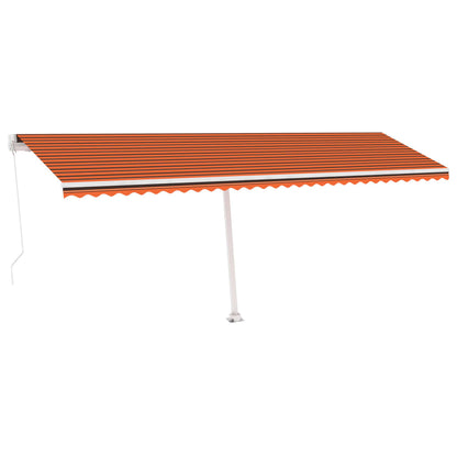 Luifel Vrijstaand Handmatig Uittrekbaar Oranje Bruin 600 x 300 cm Multikleur