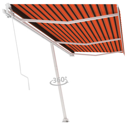 Luifel Vrijstaand Handmatig Uittrekbaar Oranje Bruin 600 x 300 cm Multikleur