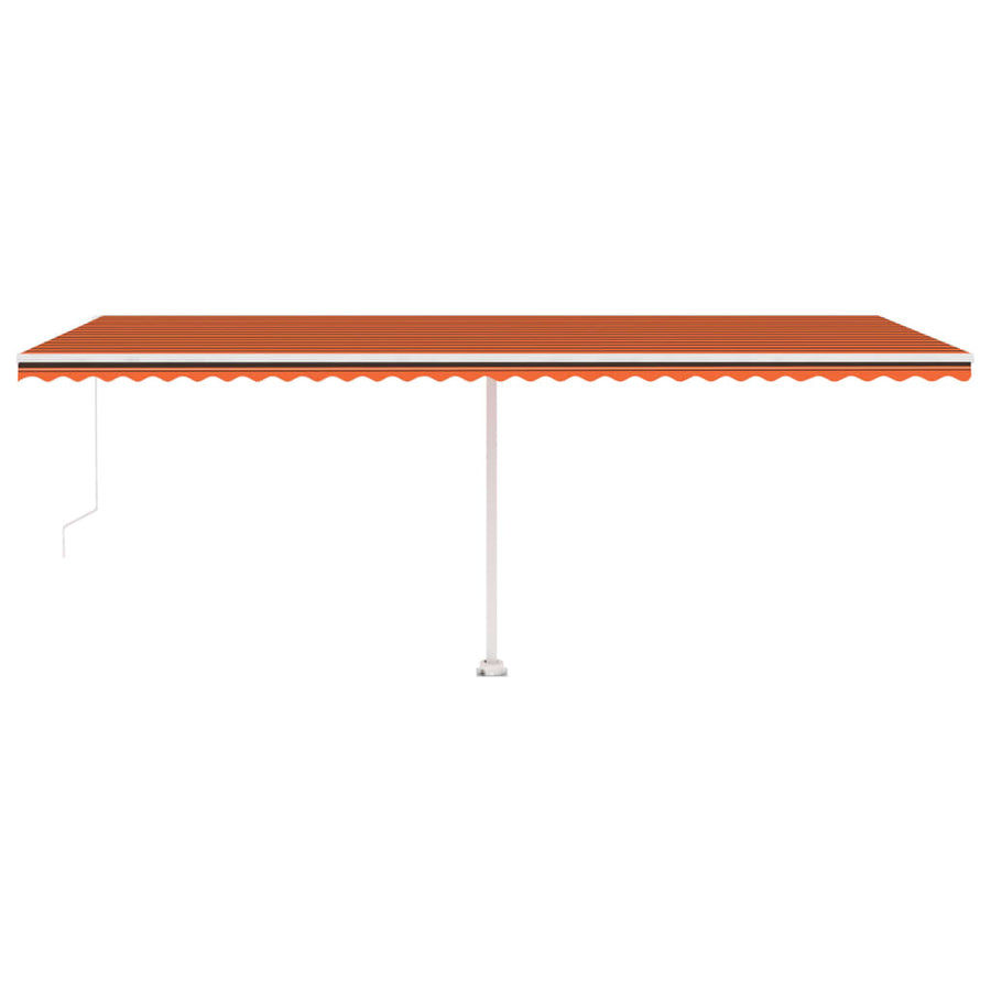 Luifel vrijstaand handmatig uittrekbaar 600x300 cm oranje bruin