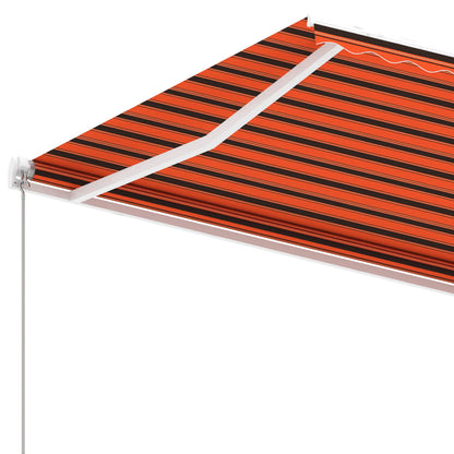 Luifel Vrijstaand Handmatig Uittrekbaar Oranje Bruin 600 x 300 cm Multikleur