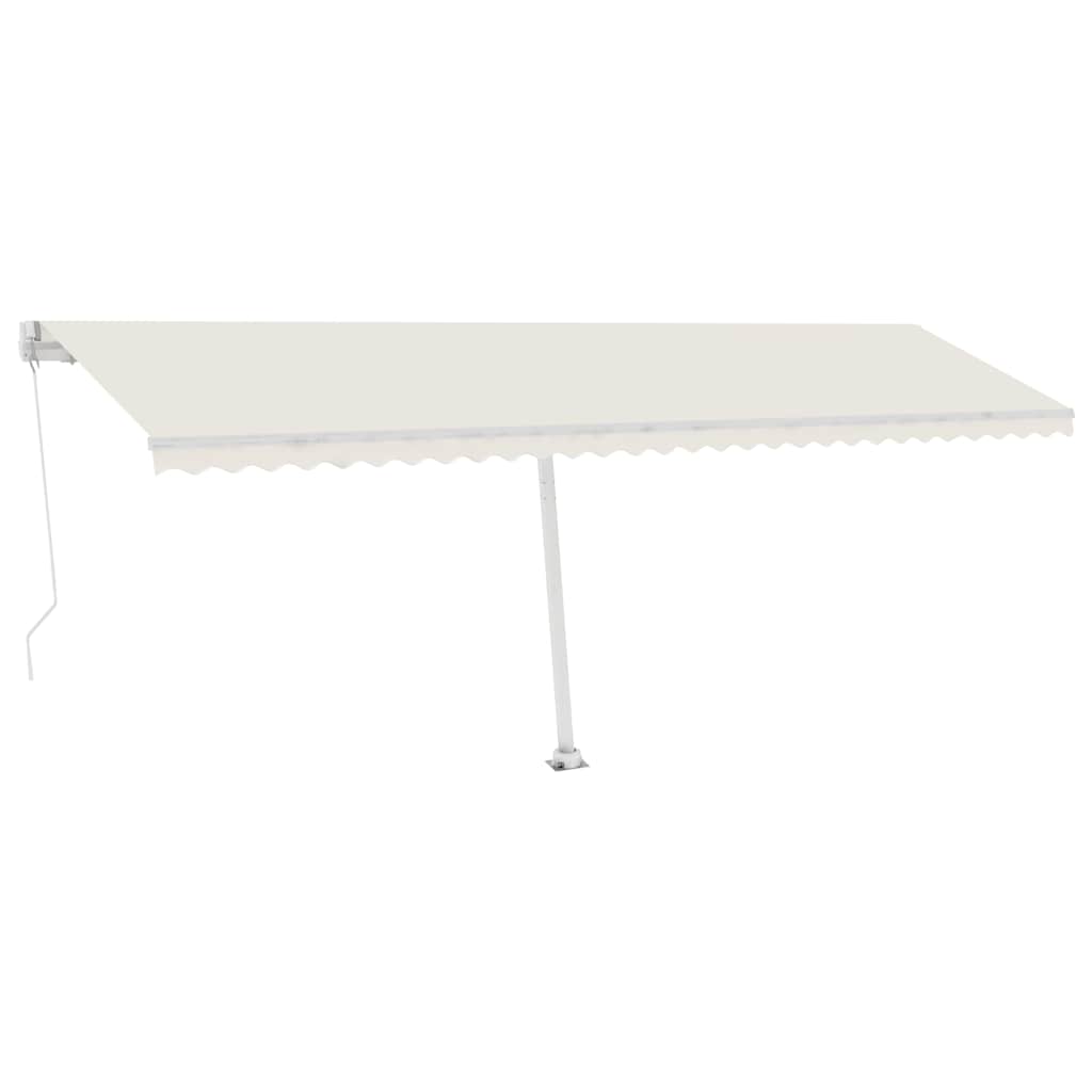 Luifel handmatig uittrekbaar met LED 600x300 cm crèmekleurig