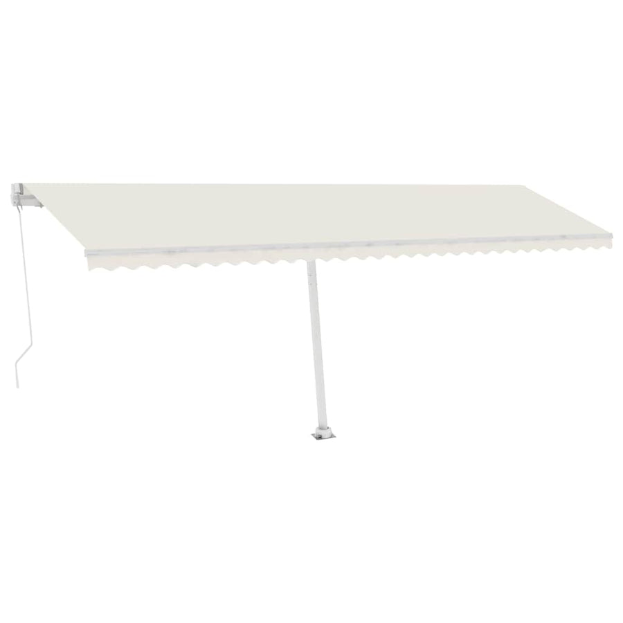 Luifel handmatig uittrekbaar met LED 600x300 cm crèmekleurig