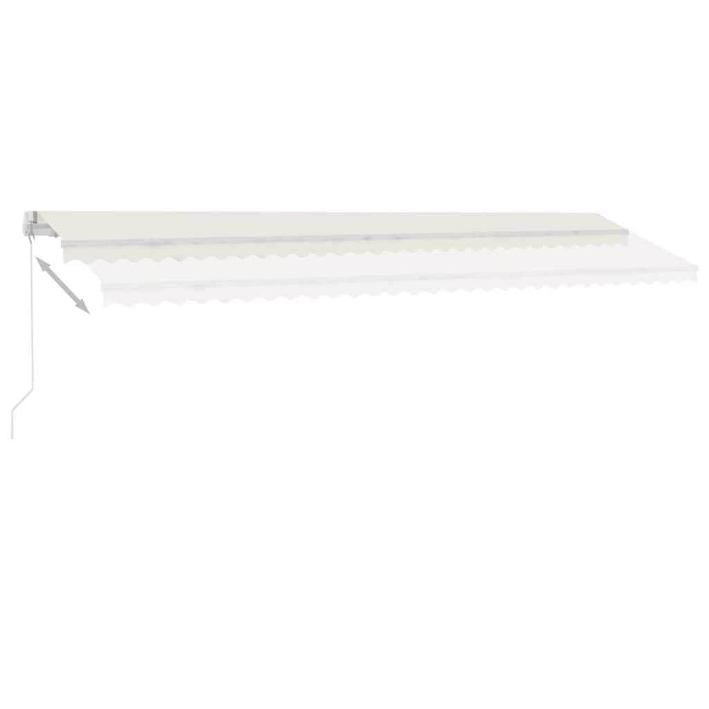 Luifel handmatig uittrekbaar met LED 600x300 cm crèmekleurig