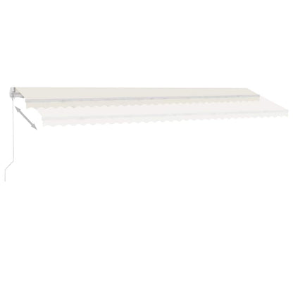 Luifel handmatig uittrekbaar met LED 600x300 cm crèmekleurig