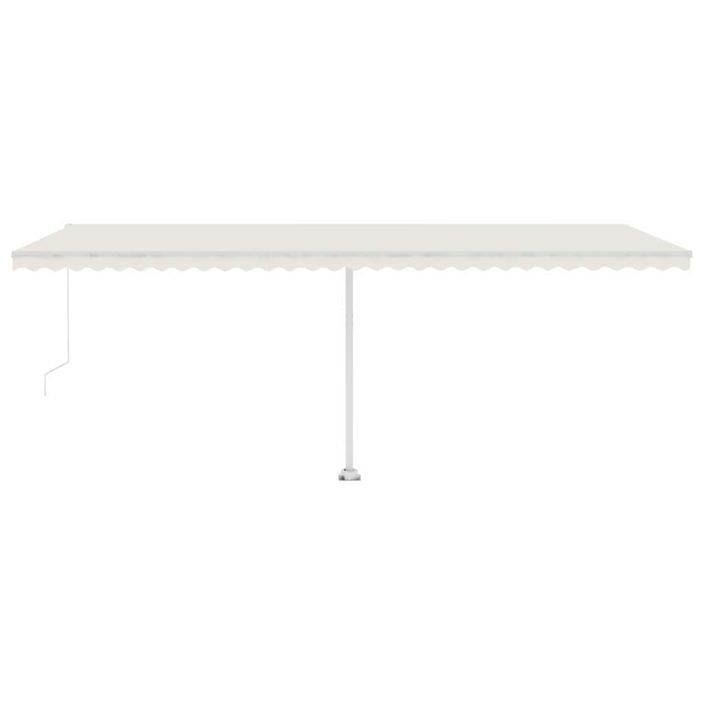 Luifel handmatig uittrekbaar met LED 600x300 cm crèmekleurig