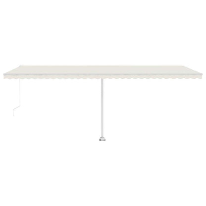 Luifel handmatig uittrekbaar met LED 600x300 cm crèmekleurig