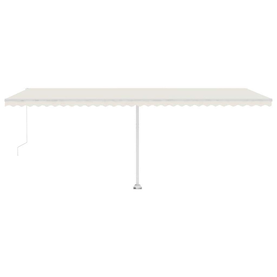 Luifel handmatig uittrekbaar met LED 600x300 cm crèmekleurig