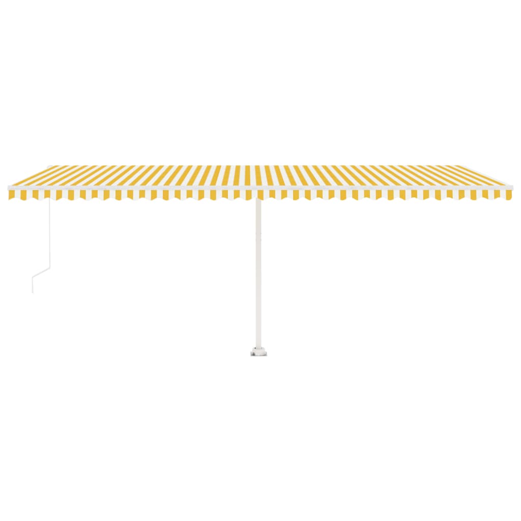 Luifel Handmatig Uittrekbaar Met Led 600X300 Cm Geel En Wit 600 x 300 cm
