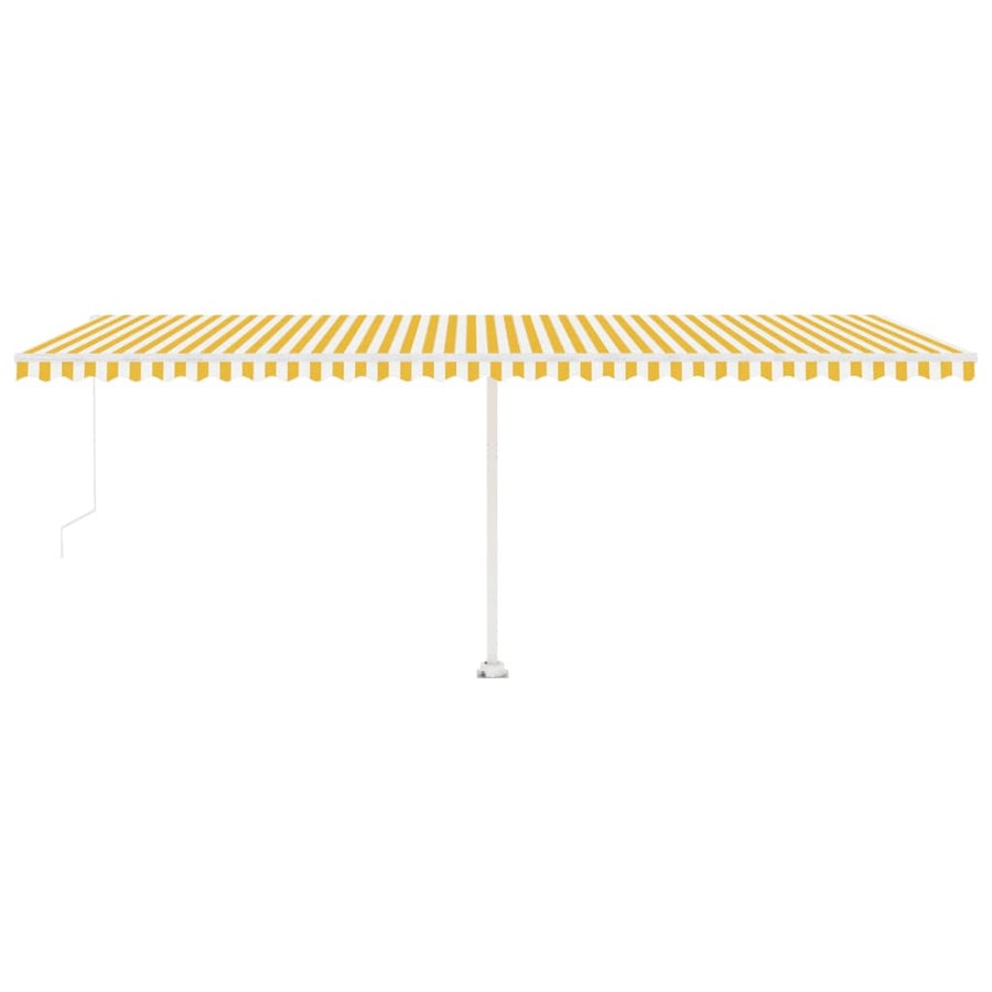 Luifel handmatig uittrekbaar met LED 600x300 cm geel en wit