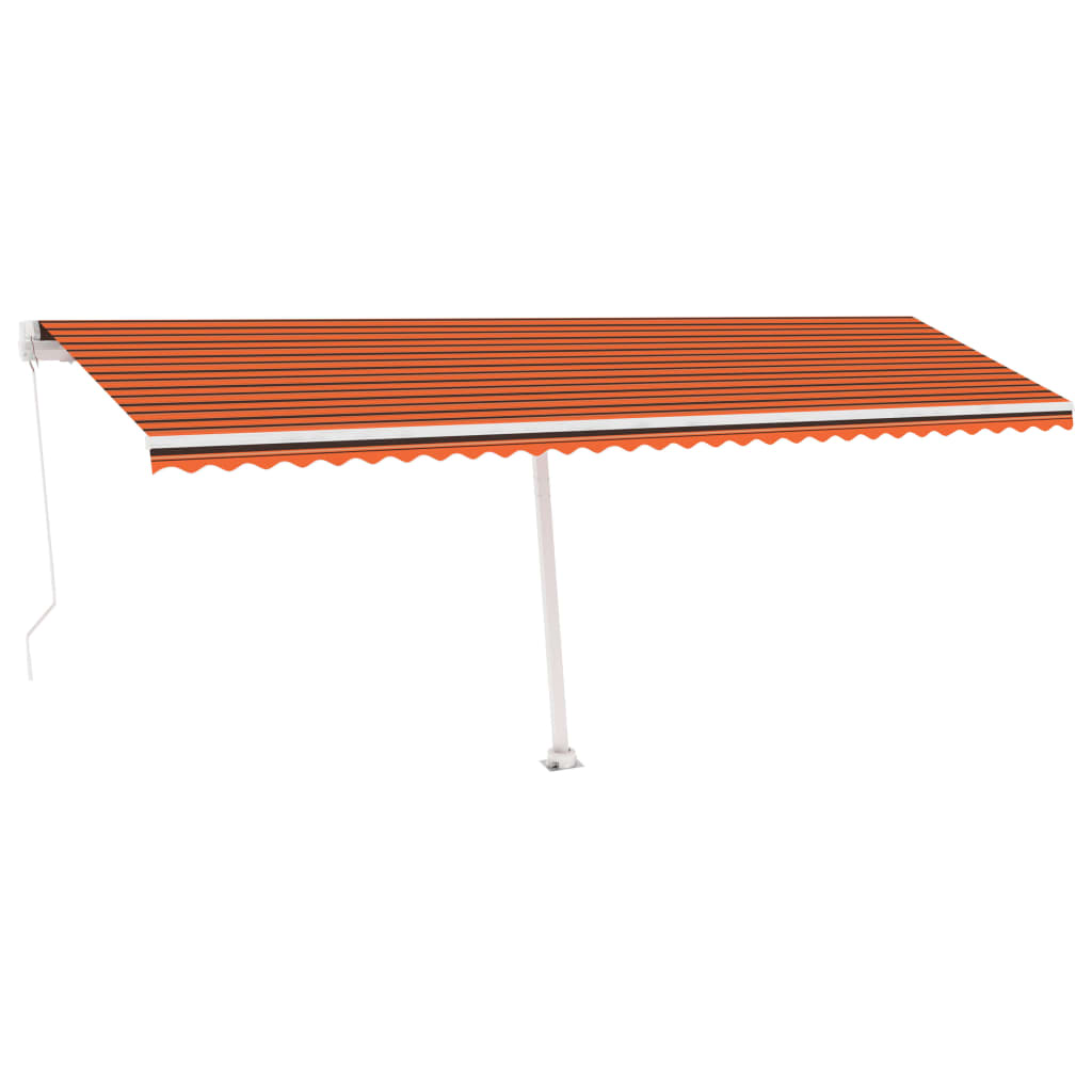Luifel Handmatig Uittrekbaar Met Led 600X300 Cm Oranje En Bruin 600 x 300 cm Multikleur