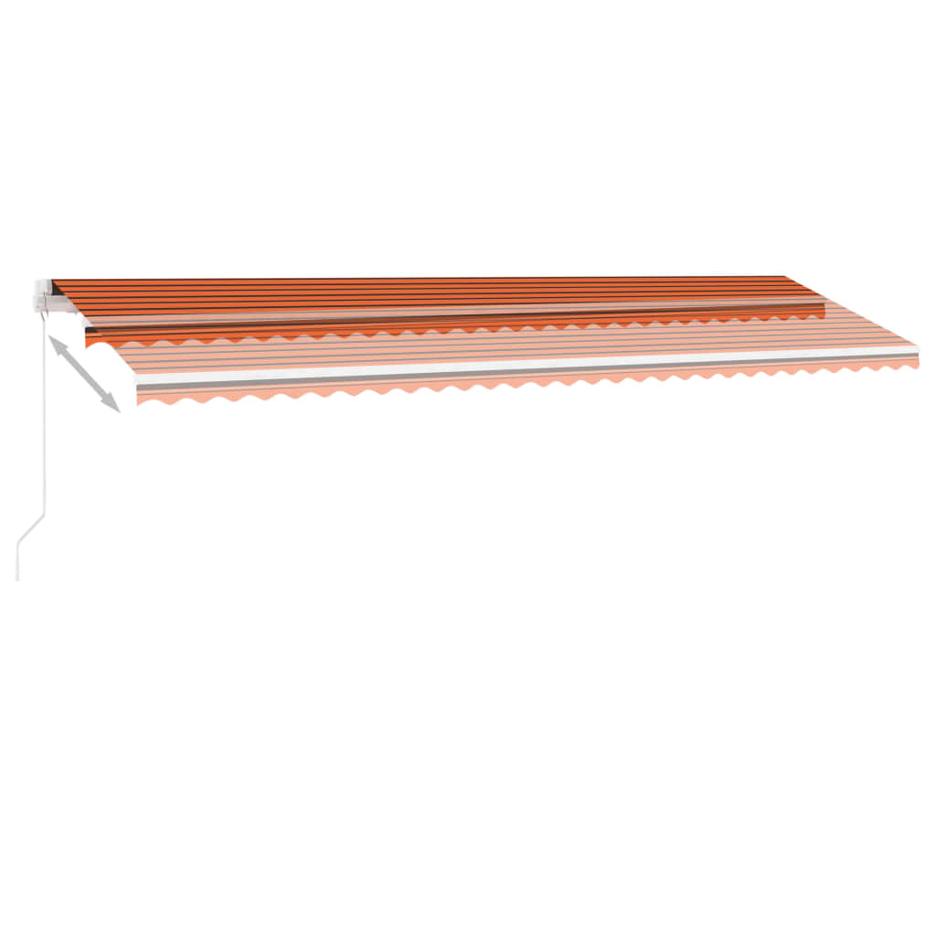 Luifel Handmatig Uittrekbaar Met Led 600X300 Cm Oranje En Bruin 600 x 300 cm Multikleur