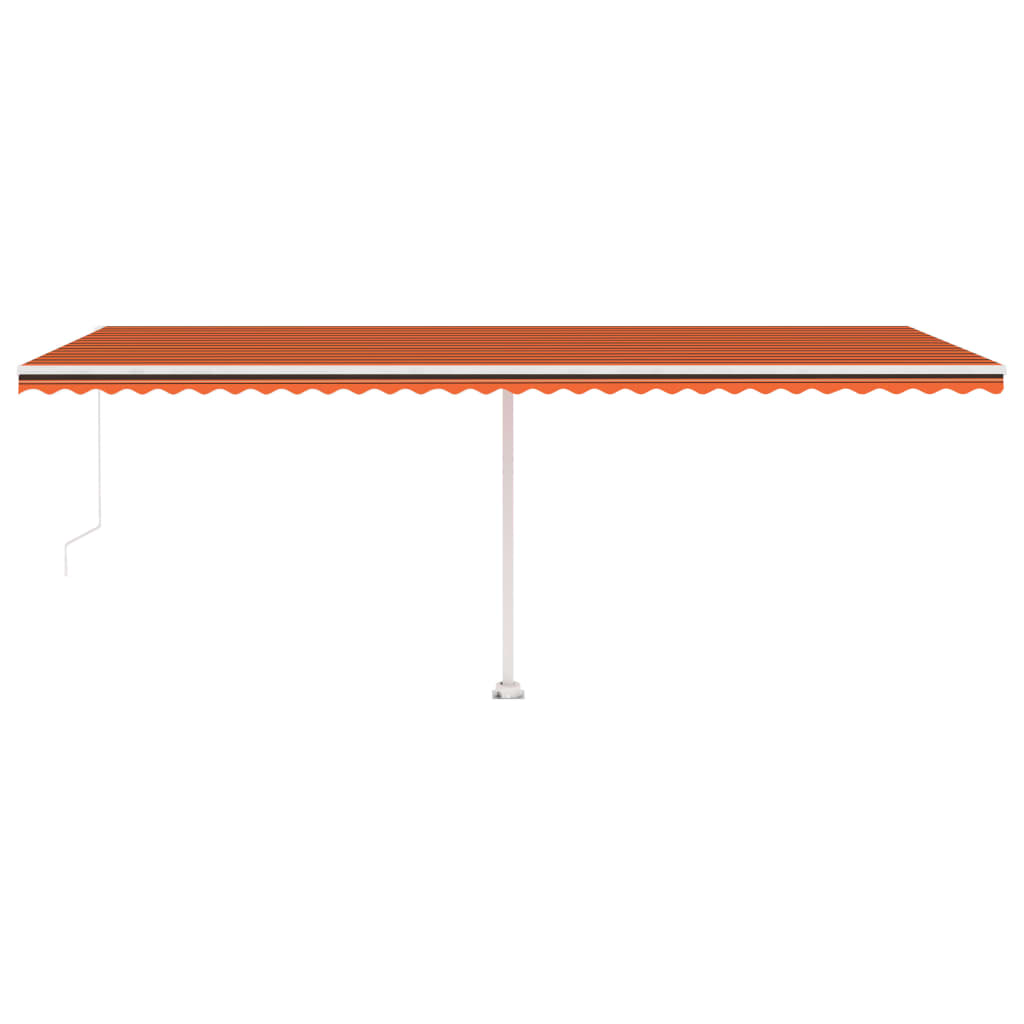 Luifel Handmatig Uittrekbaar Met Led 600X300 Cm Oranje En Bruin 600 x 300 cm Multikleur