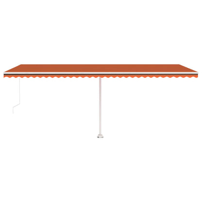 Luifel Handmatig Uittrekbaar Met Led 600X300 Cm Oranje En Bruin 600 x 300 cm Multikleur