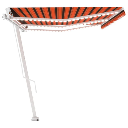 Luifel Handmatig Uittrekbaar Met Led 600X300 Cm Oranje En Bruin 600 x 300 cm Multikleur