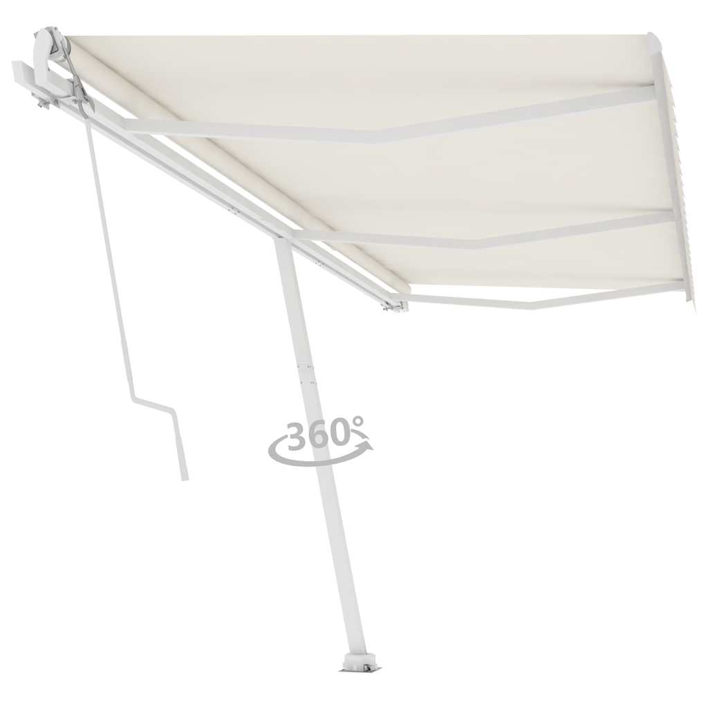 Luifel vrijstaand automatisch 600x300 cm crèmekleurig