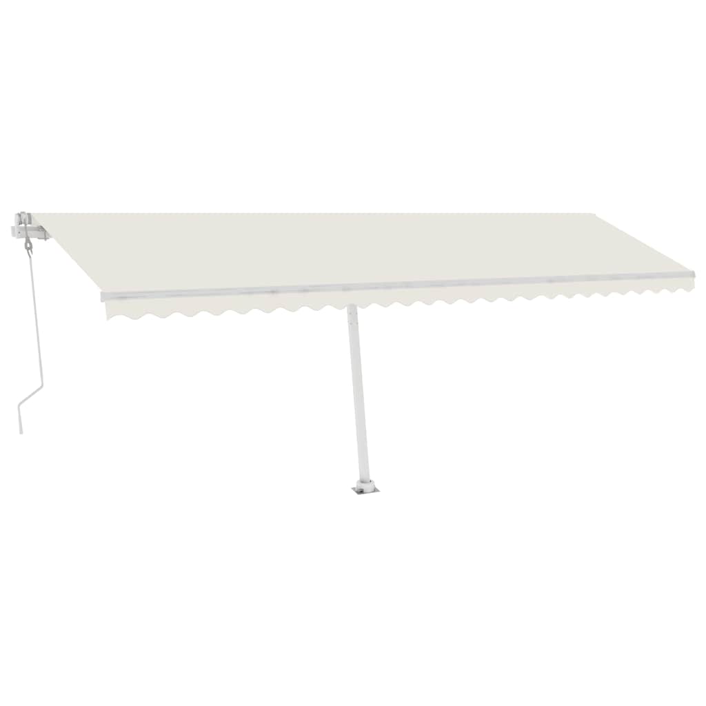 Luifel automatisch met LED en windsensor 600x300 cm crèmekleur