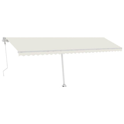 Luifel automatisch met LED en windsensor 600x300 cm crèmekleur