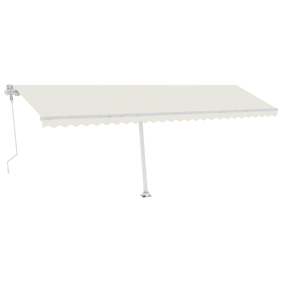 Luifel automatisch met LED en windsensor 600x300 cm crèmekleur