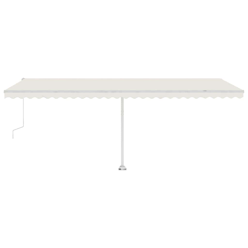 Luifel automatisch met LED en windsensor 600x300 cm crèmekleur