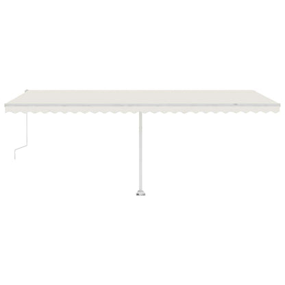 Luifel automatisch met LED en windsensor 600x300 cm crèmekleur