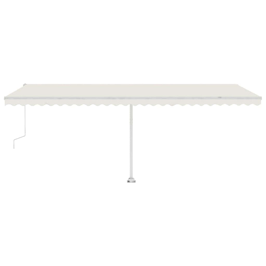 Luifel automatisch met LED en windsensor 600x300 cm crèmekleur