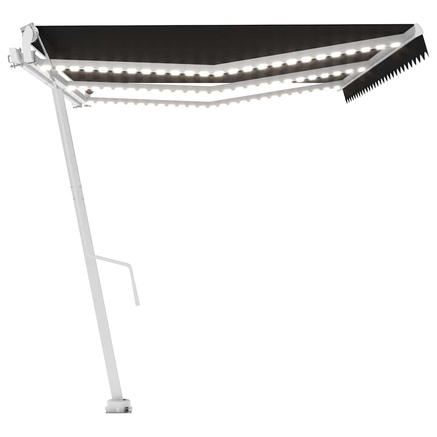 Luifel automatisch met LED en windsensor 600x300 cm antraciet