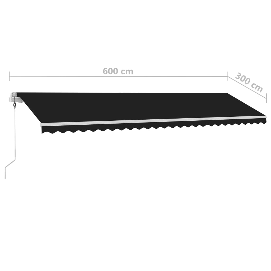 Luifel Automatisch Met Led En Windsensor 600X300 Cm Antraciet 600 x 300 cm
