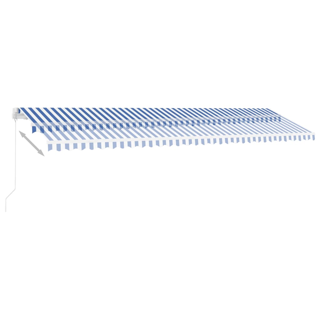 Luifel Vrijstaand Handmatig Uittrekbaar 600X350 Cm Blauw En Wit 600 x 350 cm