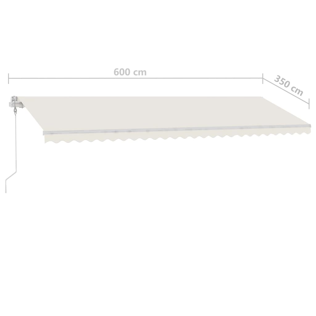 Luifel Vrijstaand Handmatig Uittrekbaar 600X350 Cm Crèmekleurig