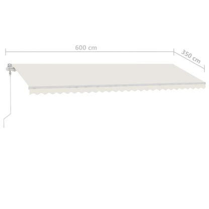Luifel Vrijstaand Handmatig Uittrekbaar 600X350 Cm Crèmekleurig