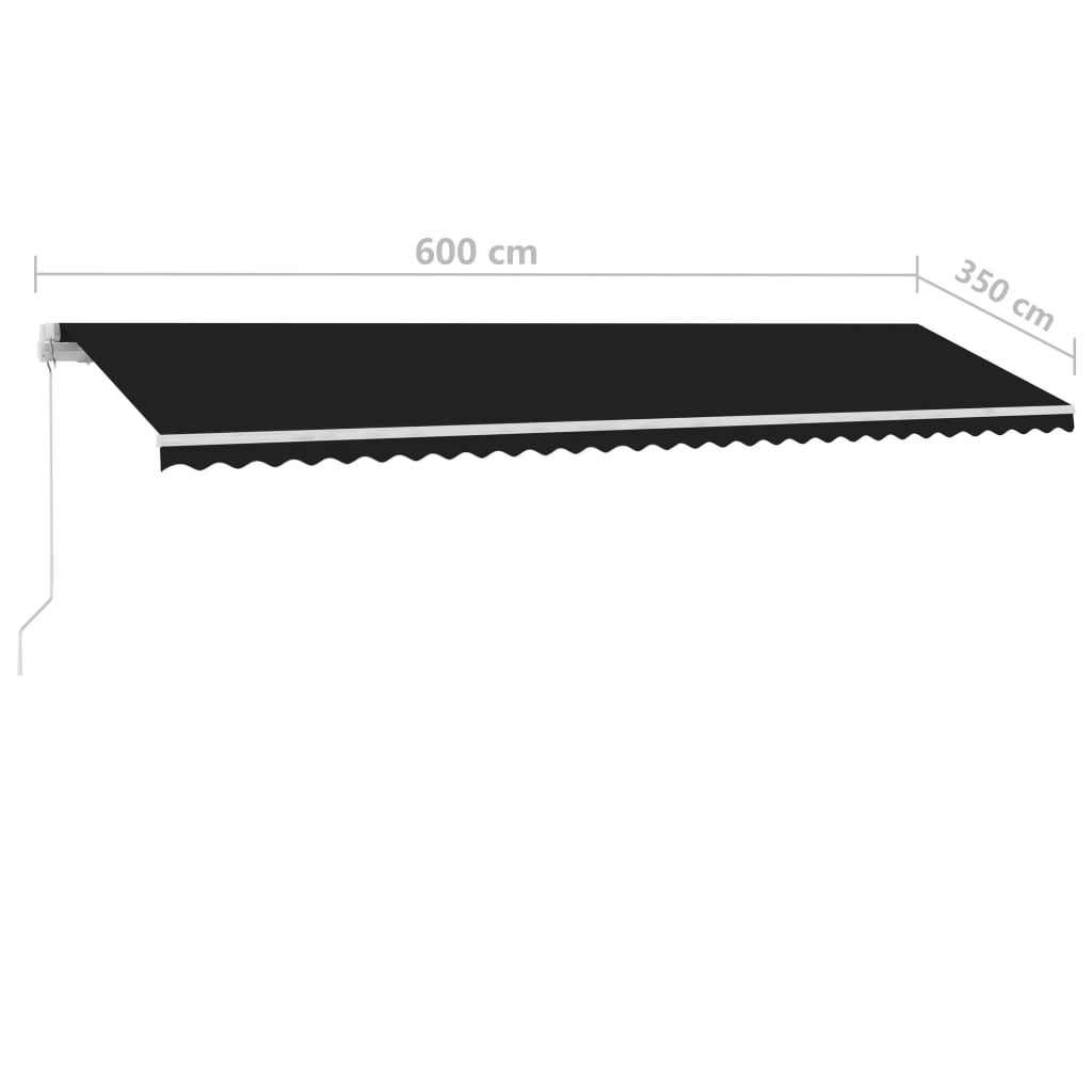 Luifel vrijstaand handmatig uittrekbaar 600x350 cm antraciet