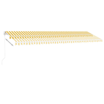Luifel Handmatig Uittrekbaar Met Led 600X350 Cm Geel En Wit 600 x 350 cm