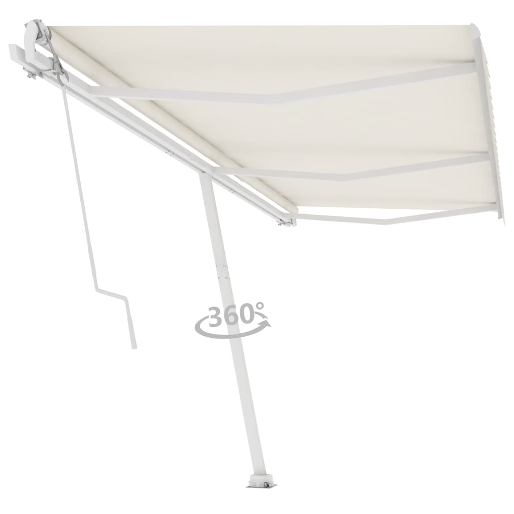 Luifel vrijstaand automatisch 600x350 cm crèmekleurig