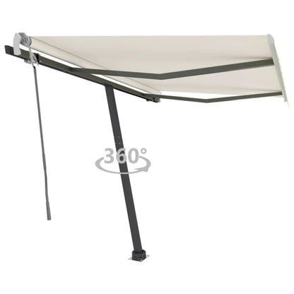 Luifel Vrijstaand Handmatig Uittrekbaar Kleurig 300 x 250 cm Crème