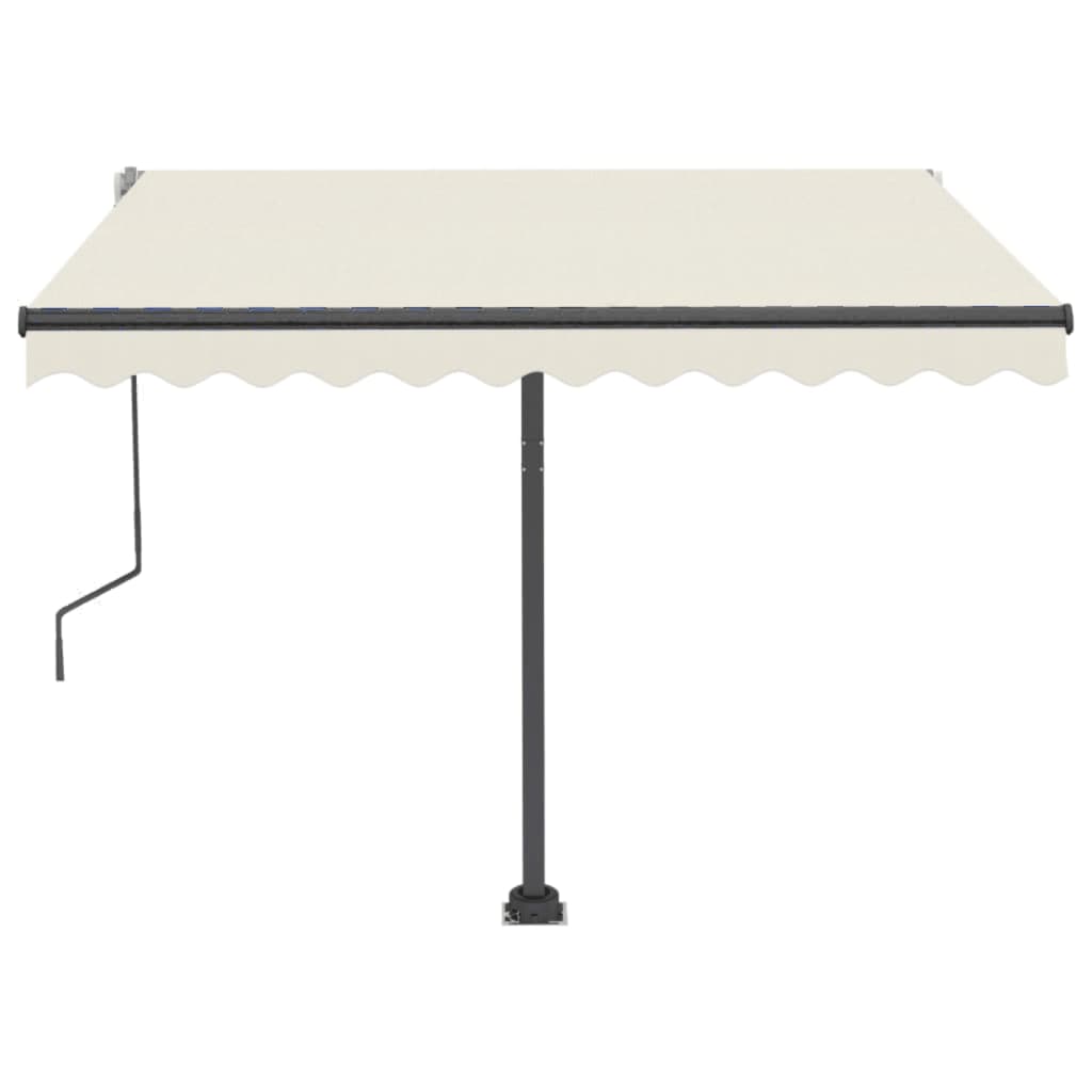 Luifel Vrijstaand Handmatig Uittrekbaar Kleurig 300 x 250 cm Crème