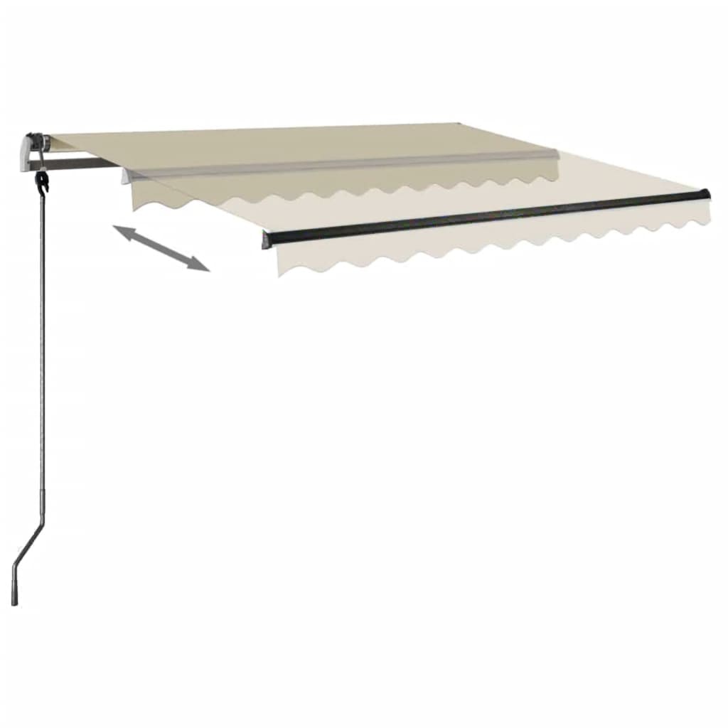 Luifel Vrijstaand Handmatig Uittrekbaar Kleurig 300 x 250 cm Crème