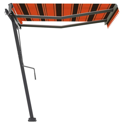 Luifel Vrijstaand Handmatig Uittrekbaar Oranje Bruin 300 x 250 cm Multikleur