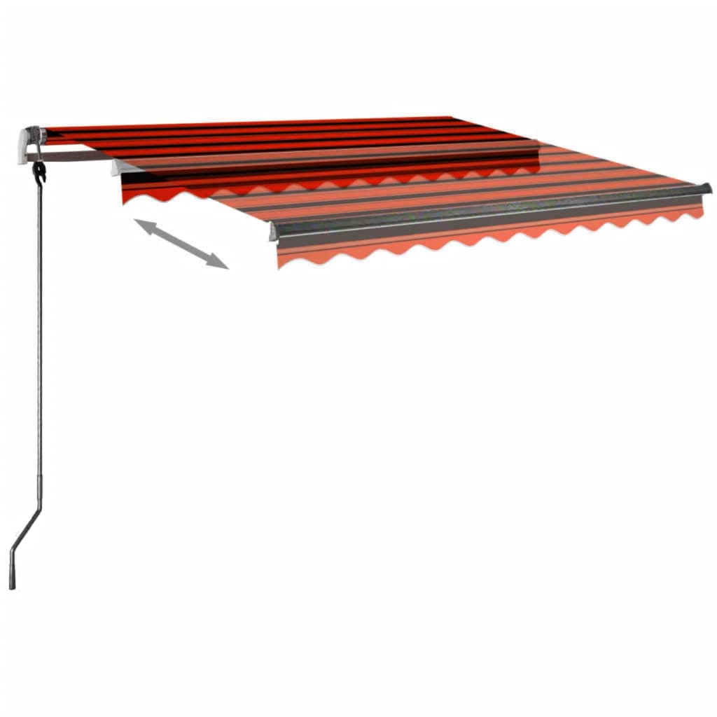 Luifel Vrijstaand Handmatig Uittrekbaar Oranje Bruin 300 x 250 cm Multikleur