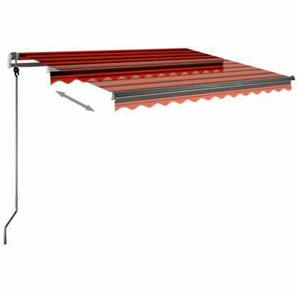 Luifel Vrijstaand Handmatig Uittrekbaar Oranje Bruin 300 x 250 cm Multikleur
