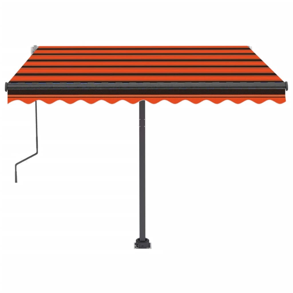 Luifel Vrijstaand Handmatig Uittrekbaar Oranje Bruin 300 x 250 cm Multikleur