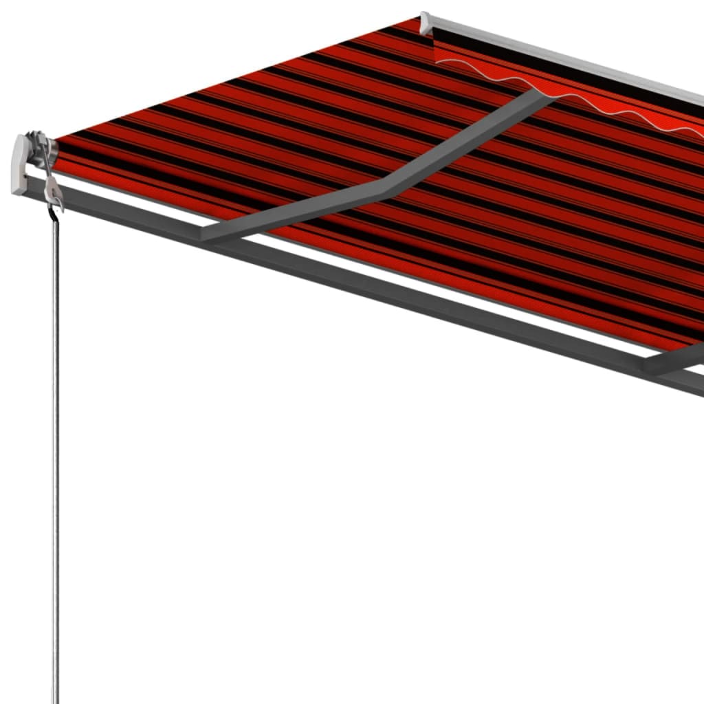 Luifel Vrijstaand Handmatig Uittrekbaar Oranje Bruin 300 x 250 cm Multikleur
