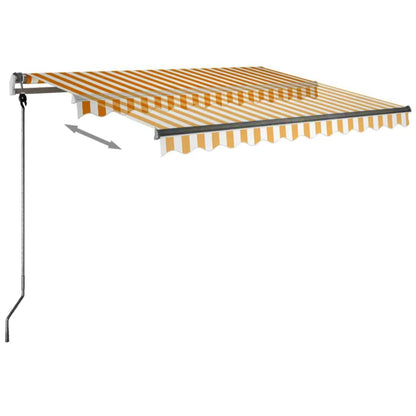 Luifel Handmatig Uittrekbaar Met Led 300 x 250 cm Geel en wit