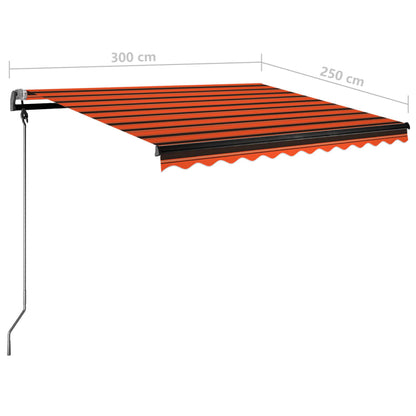 Luifel Handmatig Uittrekbaar Met Led Oranje En Bruin 300 x 250 cm Multikleur