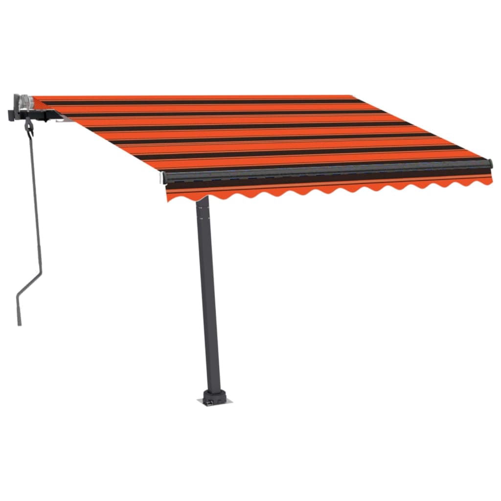 Luifel Handmatig Uittrekbaar Met Led Oranje En Bruin 300 x 250 cm Multikleur