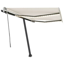 Luifel Handmatig Uittrekbaar Met Led Kleurig 350 x 250 cm Crème