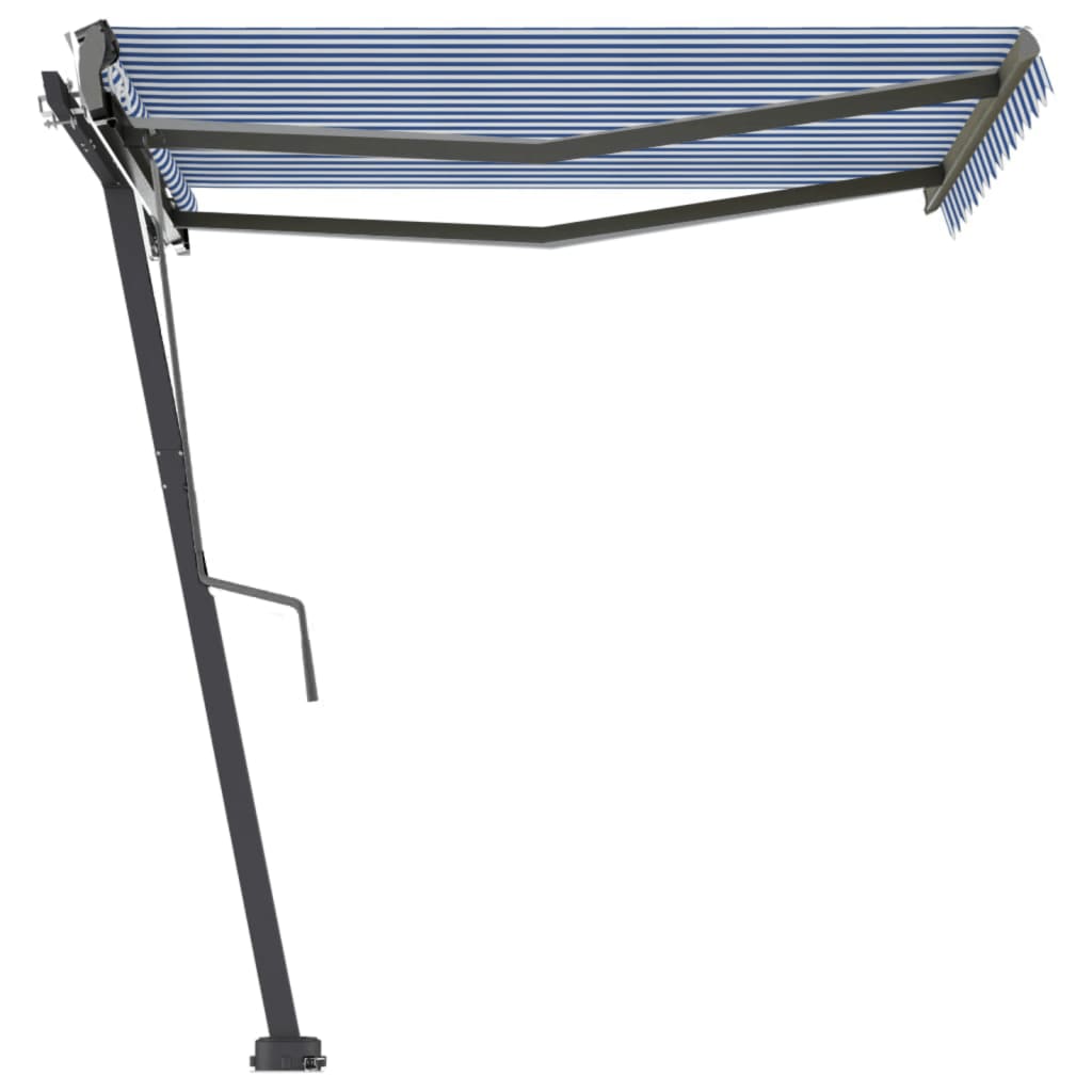 Luifel Vrijstaand Automatisch 350 x 250 cm Blauw en wit